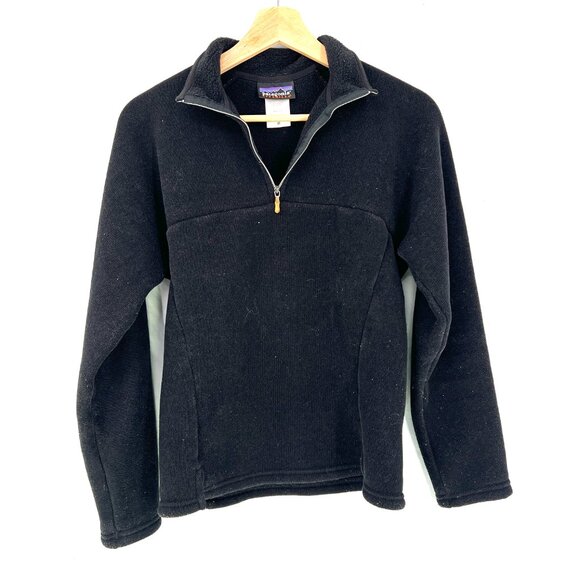 Patagonia Synchilla quarter zip pullover fleece jacket outdoor hiking black M - Picture 2 of 11
